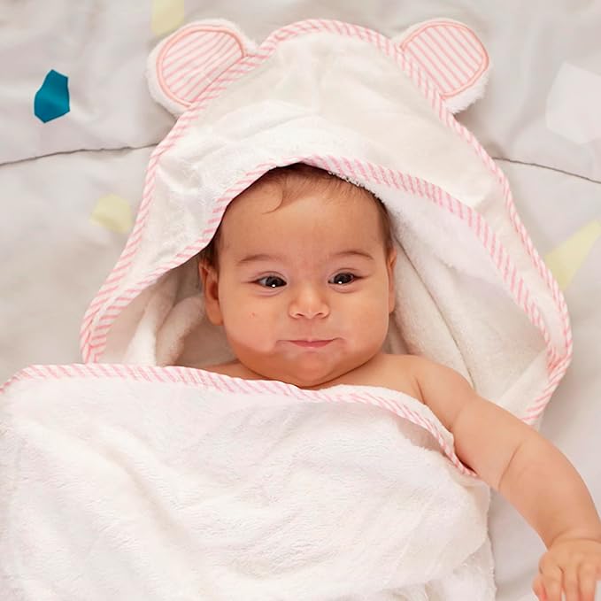 San Francisco Baby Towels for Newborn - Hooded Baby Bath Towels for Boys and Girls, Kids Bath Towels with Hood, Pink
