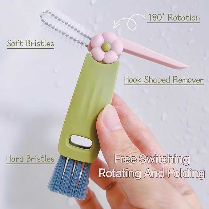 3 in 1 Cup Lid Cleaning Brush, Multifunctional Bottle Cleaning Brush, 2024 New Water Bottle Cleaner Brush, Portable Cup Lid Gap Cleaner, Home Kitchen Crevice Brush Tools (3 PCS)