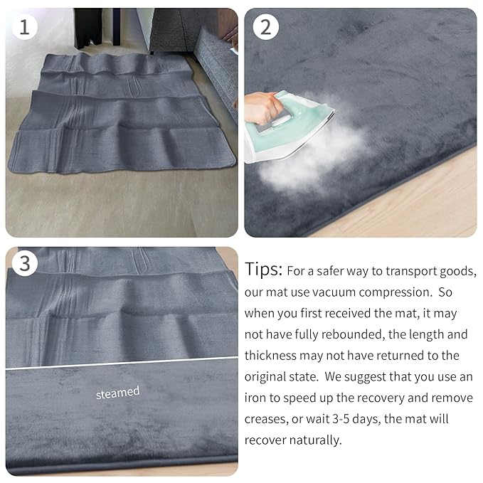 Baby Play Mat for Floor,Extra Large 59"×71" Playpen Mat for Tummy Time,Thicker Elasti Foam Mats for Toddler,Infant,Kids,Water Repellent Ultra Soft Velvet,Non-Slip Backing Safe for Crawling(Dark Grey)