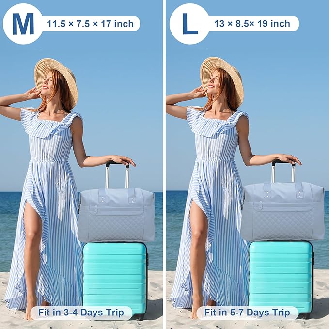 Travel Duffle Bag, Waterproof Weekender Overnight Hospital Bags for Women Men with Toiletry Bag Lightweight Carry on Personal Item Duffle Gym Bag for Travel, Airplanes, Sports