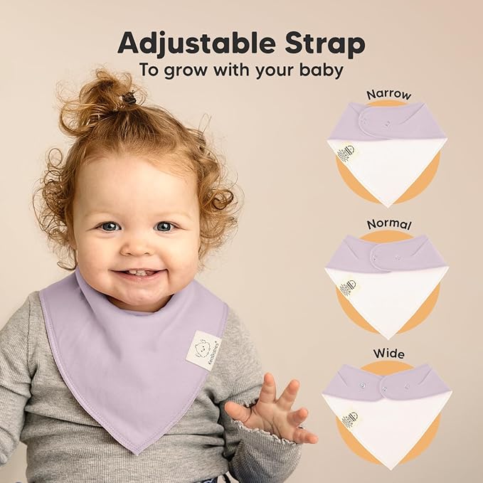 KeaBabies 10-Pack Organic Baby Bandana Bibs for Girls - Super Absorbent Triangle Baby Bibs for Drooling and Teething Infant, 100% Cotton Extra Soft for Newborn, Infant 0-36 Months (Cupcake)