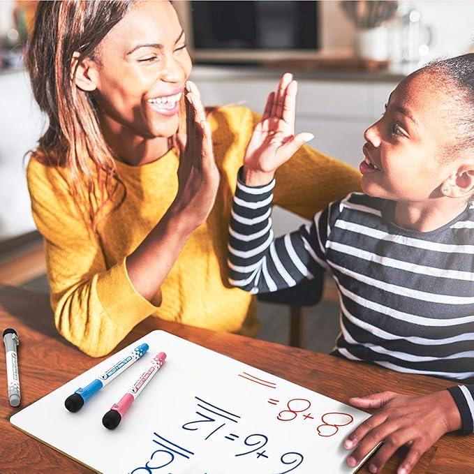 Nicpro Dry Erase Lap Board 9 x 12 inches 2 Pack Kid Double Sided Blank Small Lapboard with 8 Pens, 2 Eraser, Learning Mini Whiteboard Portable Drawing Board for Student and Classroom Use