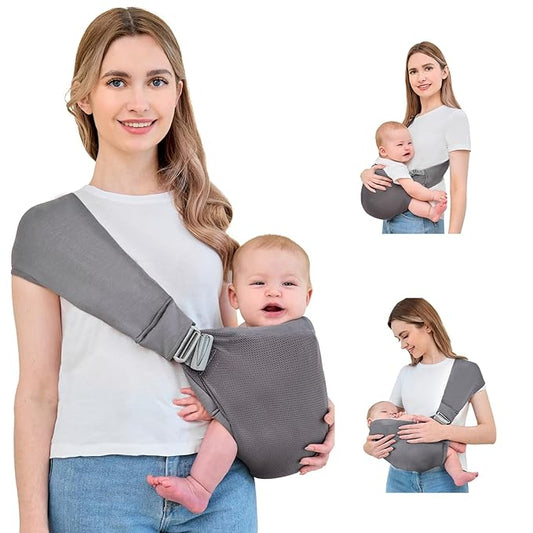 Baby Sling Carrier, Baby Carrier Newborn to Toddler, Mesh Toddler Carrier, Lightweight Breathable Summer Baby Wraps Carrier, Baby Carriers One Size Fits All (Dark Grey)