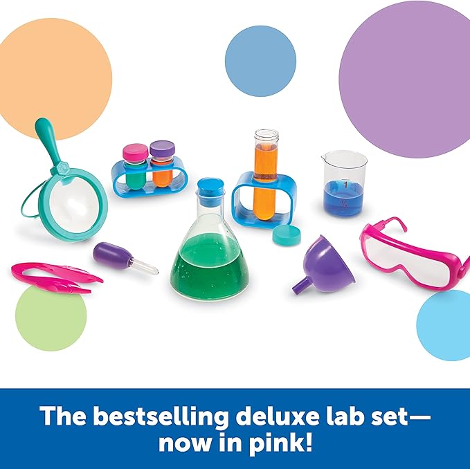 Learning Resources Primary Science Lab Set Pink, Science Kits for Kids, Experiments for Kids, stem Toys for Kids, 22 Pieces, Ages 3+