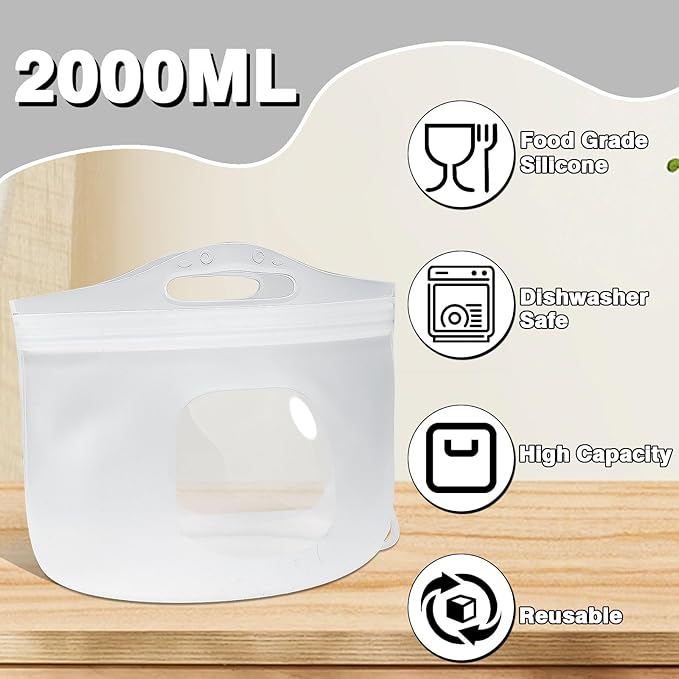 2L Silicone Microwave Steam Sterilizer Bag for Baby Bottles, Reusable Sterilizing Bag for Breast Pump Accessories, Pacifiers and Teethers, Great for Home and On-The-Go