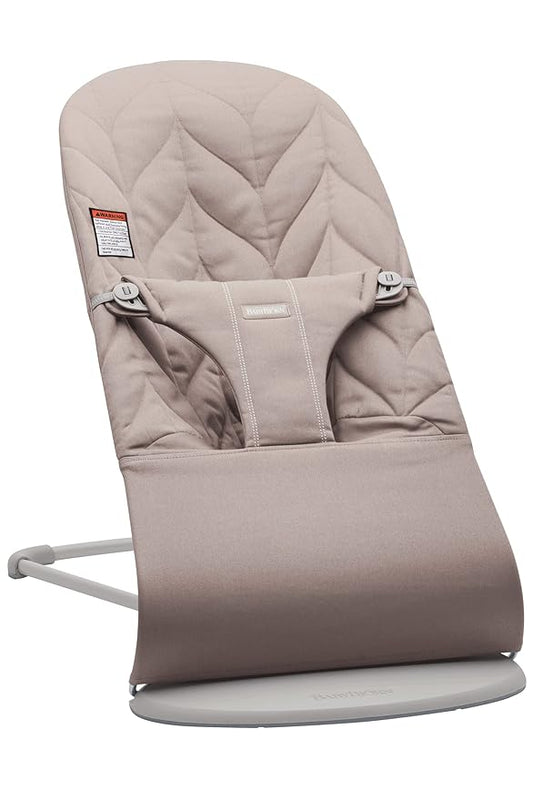 BabyBjörn Bouncer Bliss, Cotton Petal Quilt, Sand Gray