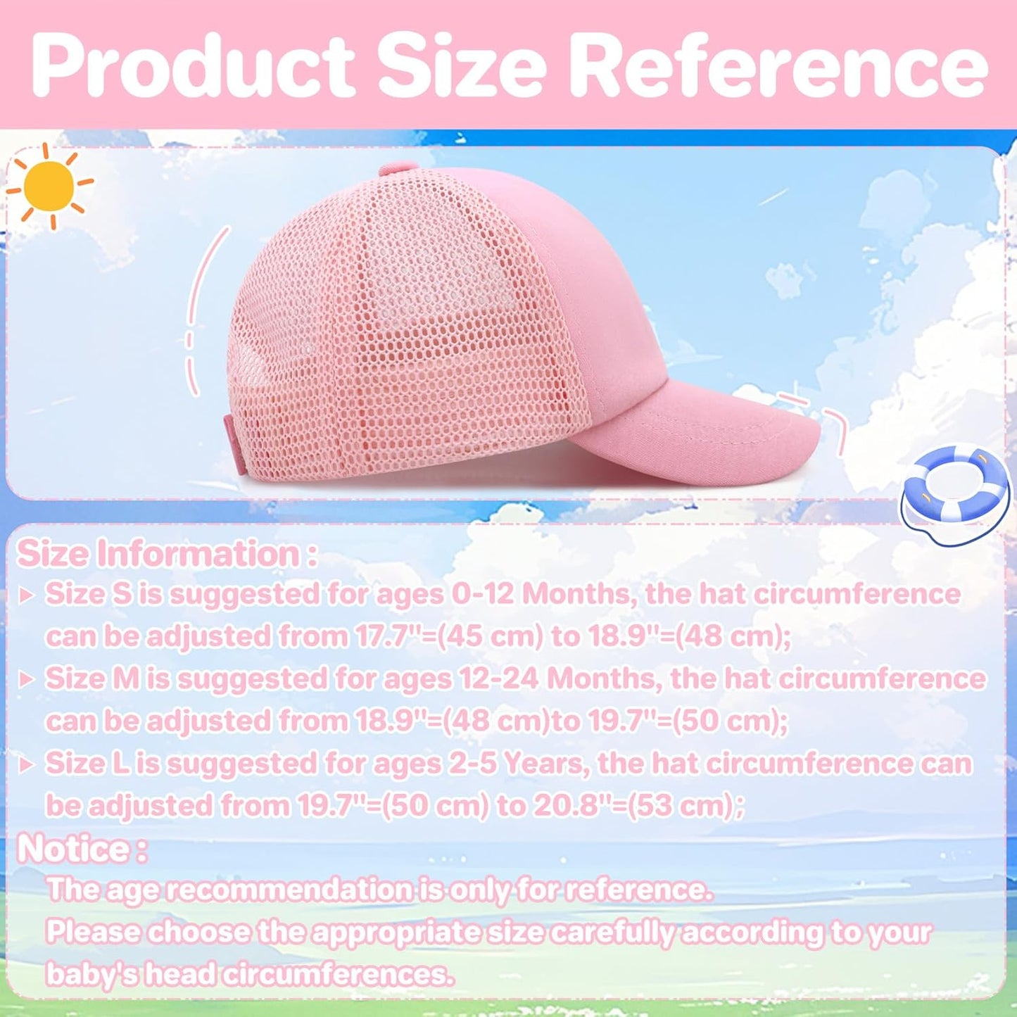qikqik Baby Baseball Cap Toddler Baseball Hat with Mesh Infant Sun Hat UPF 50+ Baby Ball Cap Toddler Girl Hats Kids Hat Boys
