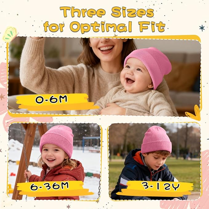 ZOORON Toddler Beanie Baby Kids Beanies Warm Winter Hat Knit Skull Cap for Boys & Girls Soft Children Infant Hat