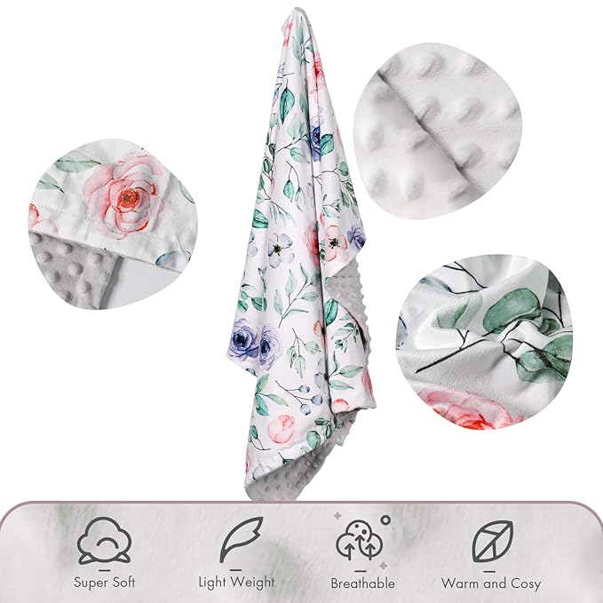 Soarwg Kids Baby Blanket Unisex Newborn, Super Soft Comfy Flower Blanket, for Toddler Baby Nursery Bed Blanket Stroller Crib Shower Gifts, 30 x 40 Inch