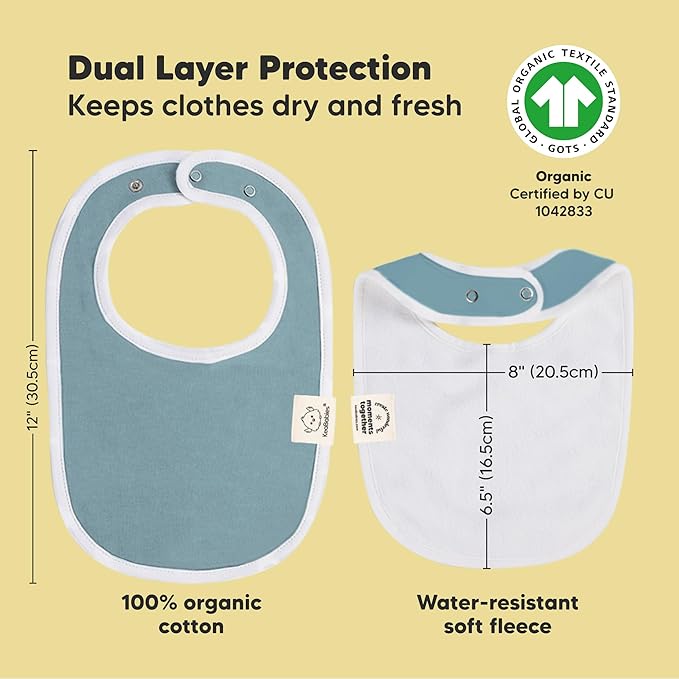 8-Pack Organic Baby Bibs for Boys, Girls - Soft Cotton Drooling and Teething Bibs for Baby Girl & Boy, Extra Absorbent, Easy To Clean & Put On for Toddler, Newborn, Infant 0-24 Months (Daybreak)