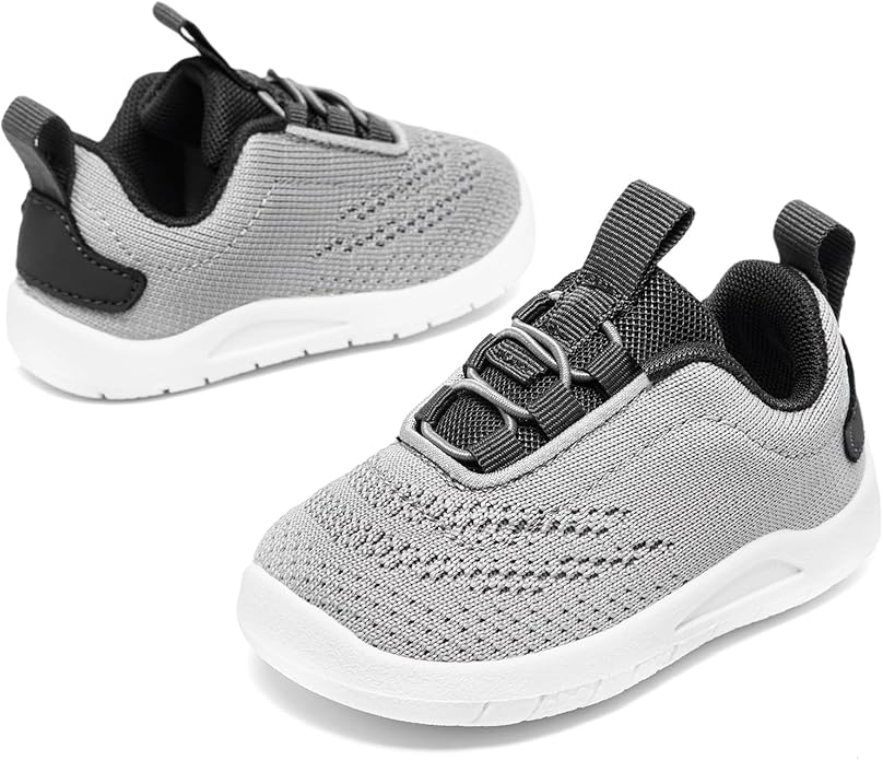 MORENDL Toddler Slip On Sneakers Baby Walking Shoes Non-Slip Breathable Unisex Pink Mesh Lace-Up Athletic Sneakers Infant Running Shoes