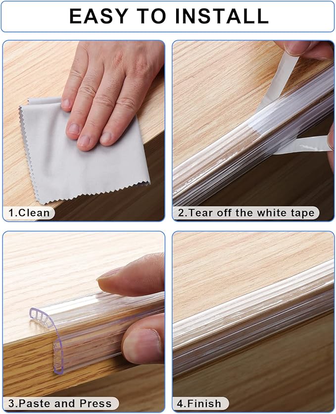 Baby Proofing,32.8ft(10M) Silicone Soft Corner Protectors with Pre-Taped Strong Adhesive, Edge Protectors for Sharp Corners of Cabinets, Tables
