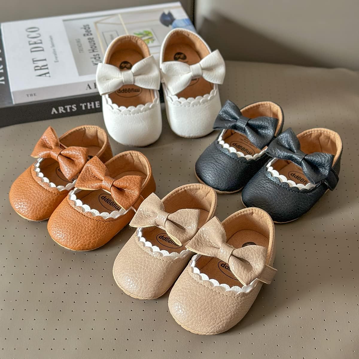 Baby Shoes Mary Jane Flats Non Slip Soft Sole Infant Toddler Sneakers First Walkers Party Christmas Dress Shoes