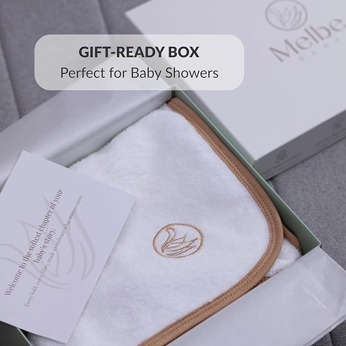 Premium Hooded Baby Towel - Super Soft & Absorbent, 100% Rayon from Bamboo, 35x35 in, Perfect for Newborn, Baby, Toddler, Infant, Bath