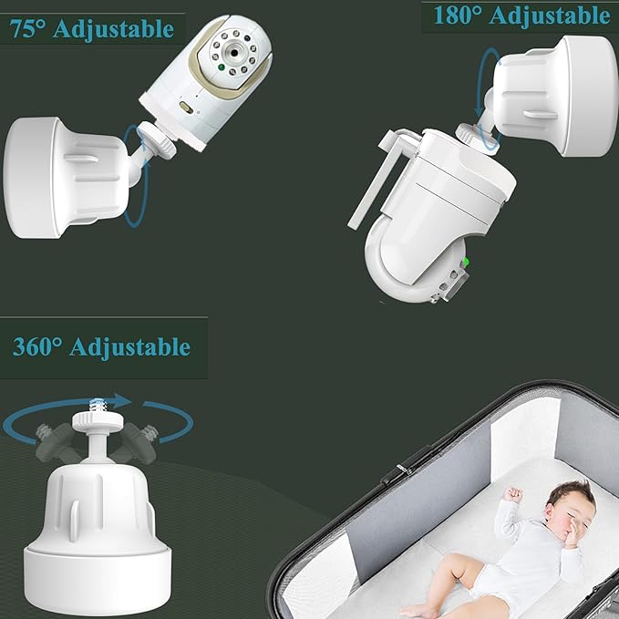 Adjustable Baby Camera Monitor Wall Mount Stand Holder Compatible with Infant Optics DXR-8 and DXR-8 Pro Cameras with 1/4" Threaded Hole Cameras,Flexible Baby Cameras Holder Easy to Install