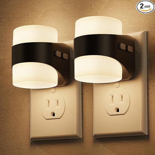 Night Light, Night Lights Plug into Wall, LED Nightlight for Kids & Adults, 3CCT Adjustable 3000K/4000K/5000K Color, Dusk to Dawn Sensor, 3 Brightness Levels, 2 Pack