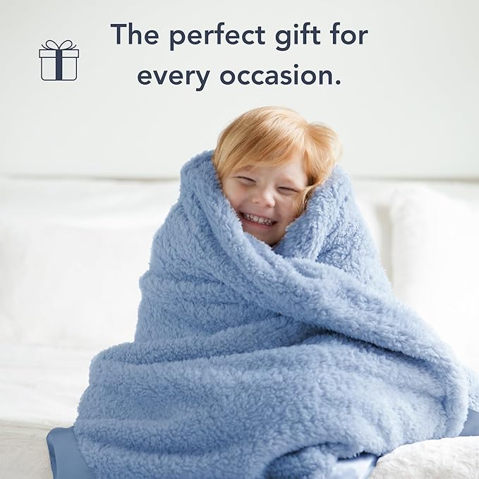 Little Giraffe Chenille Baby Blanket – 29x35” Soft Chenille with Satin Trim, Cornflower - Ultra-Soft, Gentle & Safe, Lightweight & Breathable - Ideal for Newborns & Toddlers