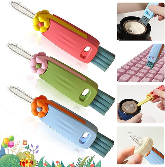 3 in 1 Water Bottle Cleaning Brush - Cup Lid Brush, Multifunctional Portable Gap Crevice Cleaning Brush for Bottle Tight Spaces Cup and Sealed Food Storage containers with lids