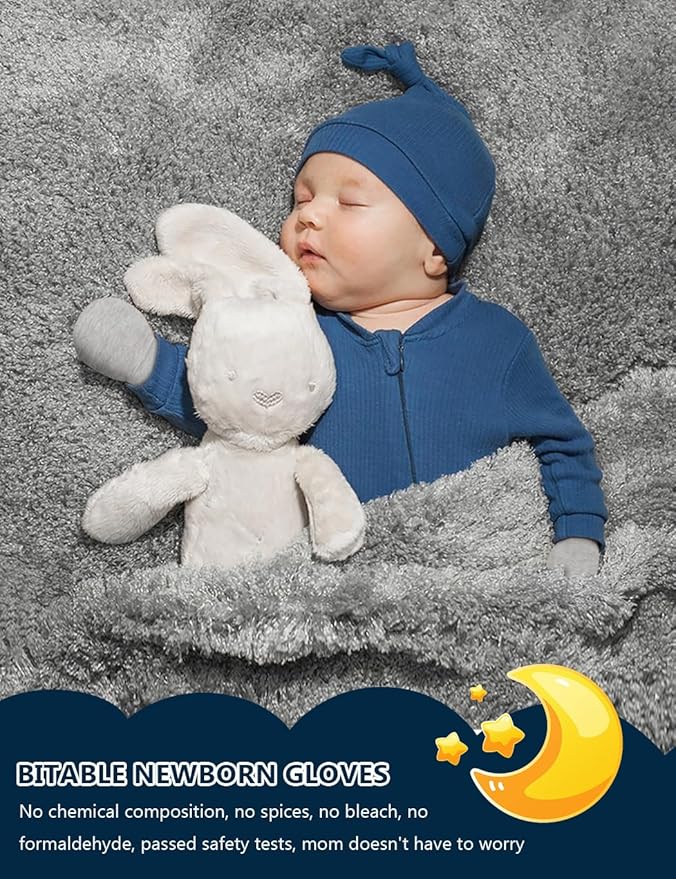 Cute Baby Mittens Newborn, No Scratch Baby Boy Mittens, Baby Girl Hat Gloves for Toddlers, Infant, Newborn