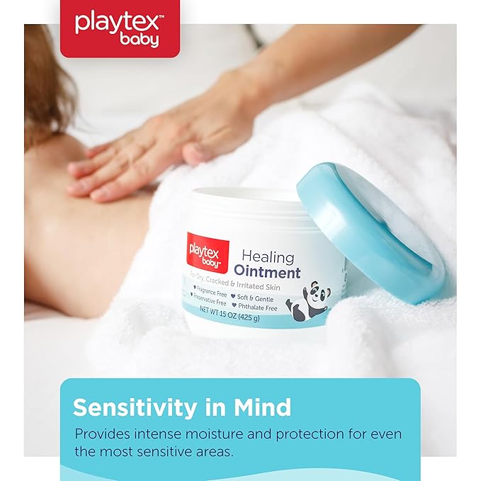 Playtex Baby Healing Ointment, 15 oz. Jar, Dermatologist Tested, Fragrance Free, Hypoallergenic, Free of Dye, Parabens and Phthalates