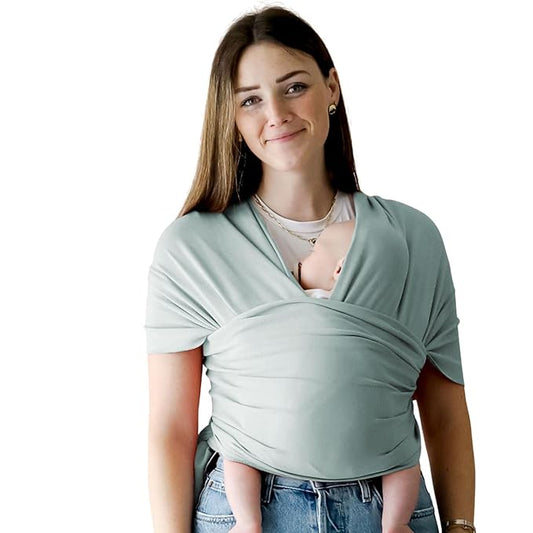 snuggle me Baby Wrap | Hands-Free Baby Wraps Carrier, Easy-Tie Baby Sling Carrier, Baby Carrier Wrap with Organic Cotton, Baby Wearing Wrap for Newborns from 0 to 18 Months (7-35 lbs) - Slate