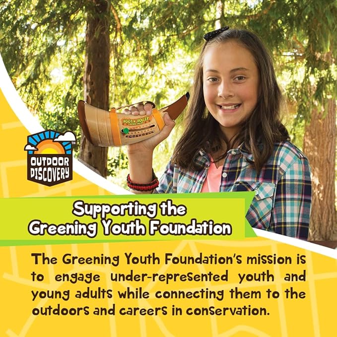 Toysmith Outdoor Discovery Hoot-N-Hollar Animal Caller Horn – 9 Realistic Wildlife Sounds Toy for Kids Ages 5+ – Portable Sound Effects Machine with Strap & Batteries Included