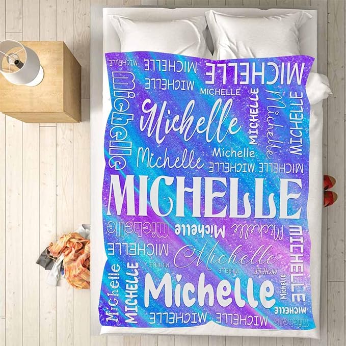 Customized Baby Blanket, Personalized Gifts Blanket with Name for Girl Customized Blankets Personalized Gifts Flannel Fleece Blankets