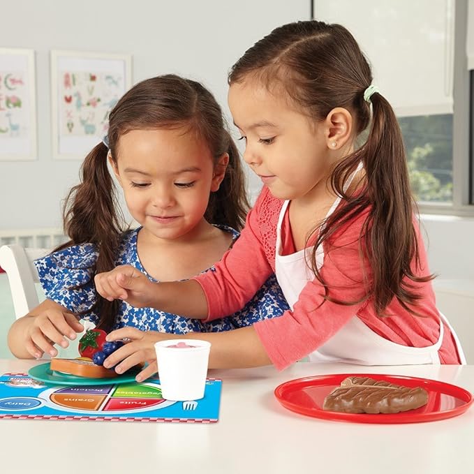 Learning Resources Serve It Up! Play Restaurant - 35 Pieces, Ages 3+ Play Restaurant Set, Pretend Restaurant for Kids, Toddler Learning Toys