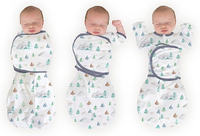 SwaddleDesigns 6-Way Omni Swaddle Sack Arms Up Swaddle for Newborn, More Options to Calm Startle Reflex, Improves Sleep