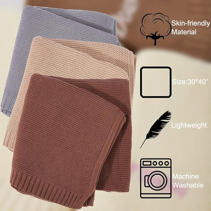 Personalized Knit Baby Blanket,Custom Embroidered Blanket with Name,Customized Handmade Nursery Blankets,Newborn Baby Gifts for Boy/Girl,Birthday