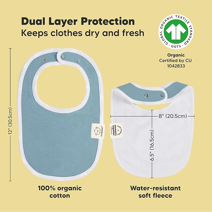 8-Pack Organic Baby Bibs for Boys, Girls - Soft Cotton Drooling and Teething Bibs for Baby Girl & Boy, Extra Absorbent, Easy To Clean & Put On for Toddler, Newborn, Infant 0-24 Months (Spring)