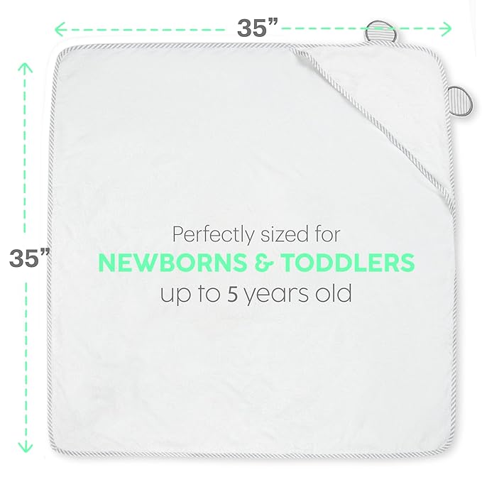 San Francisco Baby Towels for Newborn - Hooded Baby Bath Towels for Boys and Girls, Kids Bath Towels with Hood, White