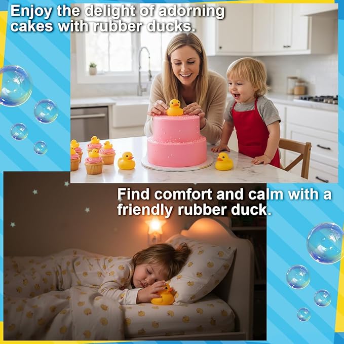Waterproof No Squeak No Hole No Bebe Noise 10 Pcs 3 Inch Rubber Funny Yellow Ducky Duck Bath Pool Toy Without Hole for Kid Shower Bathtub Toy Birthday Party Decor Cake Topper in Bulk