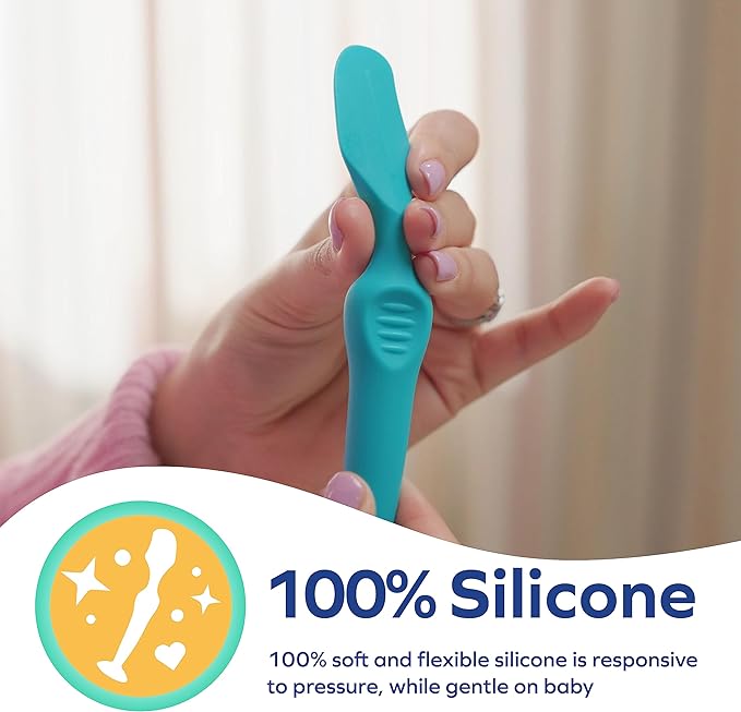 Dr. Talbot's Diaper Cream Brush for Babies - Diaper Rash Cream Applicator with Suction Base and Hygienic Case - Full Size - Aqua Blue