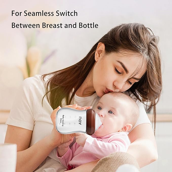 Natural Glass Baby Bottle for Breastfeeding Babies, 5.4oz Anti-Colic Baby Bottle with Natural Response Nipple(S), Clear, Wide Neck, 4 Pack, 1 Months+