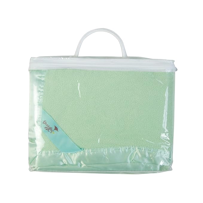 Bamboo Rayon Soft Light Green Toddler Security Blanket - Lime Green Baby Blanket with Satin Edging - Perfect for Naps, Car Carrier, Stroller Rides and Travel - 34 x 47 inches - Newborn Baby Blankie