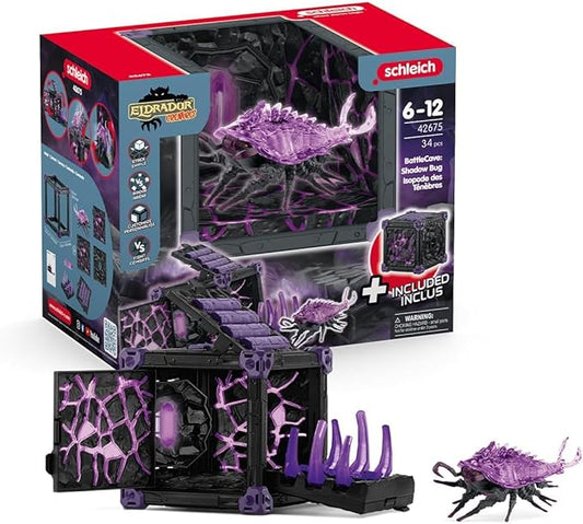 Schleich Eldrador Creatures - 34 PC Shadow Battle Cave with Bug Toy Playset - Insect Figurine for Boys and Girls with Expandable Fortress - Interactive, Imaginative Play for Kids Ages 7+ | 42675