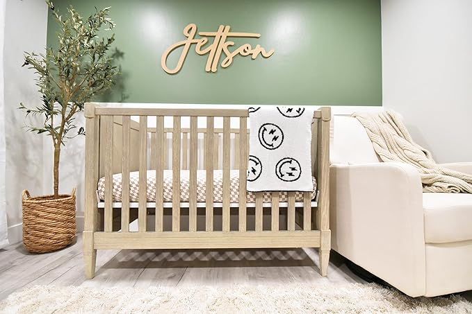 Smiley Face with Lightning Bolt Eyes Baby Blanket 28"x40" - DreamSoft Throw for Crib, Stroller or Car Seat -Receiving Blanket/Newborn Nursery Gift for Toddler, Infant, Kids, Boys & Girls (Black/White)