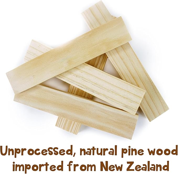 Imagination Generation Constructables! Pine Wood Building Planks, 150 Pieces - Educational Tinker Toys for Kids & Teens - STEM Stacking Blocks for Boys & Girls - Wooden Playset for Learning