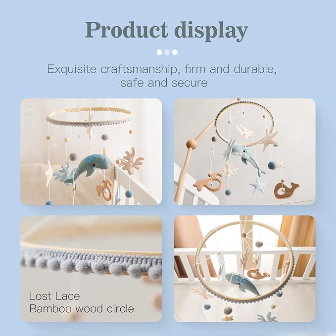 let's make Crib Mobile for Baby Boys Girls Ocean Whale Nursery Mobile Gender Neutral Baby Mobile Handmade Ceiling Mobile Best Gifts for Christmas Birthday Baby Shower