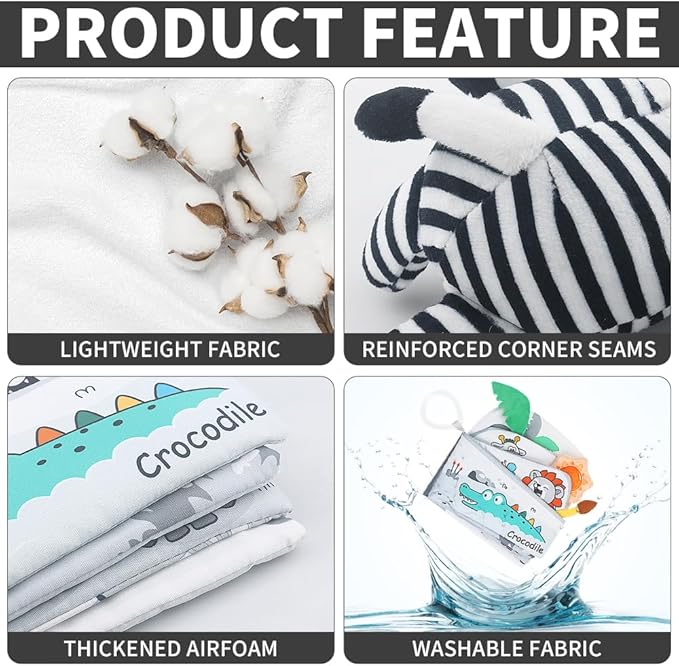 Caterbee Baby Activity Travel Mobile Arch Bassinet Toy, Black and White High-Contrast Bouncer Toy bar, Crib Toys with Hanging Animals, Stroller Attachment(Farm)