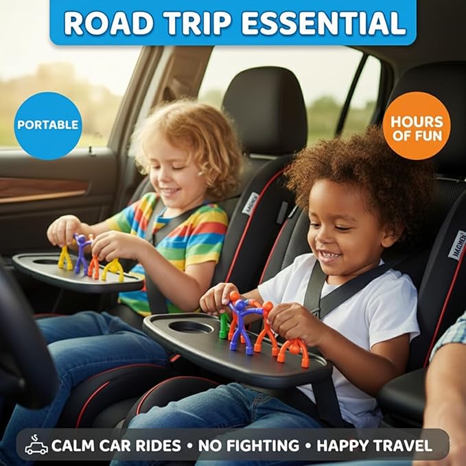 MAGMEN Classic Magnetic Fidget Toy Figures for Kids 3-8, Toddlers & Boys Girls | 10-Piece Solid Set for Travel, Road Trip, Desk & Stocking Stuffer Gifts.