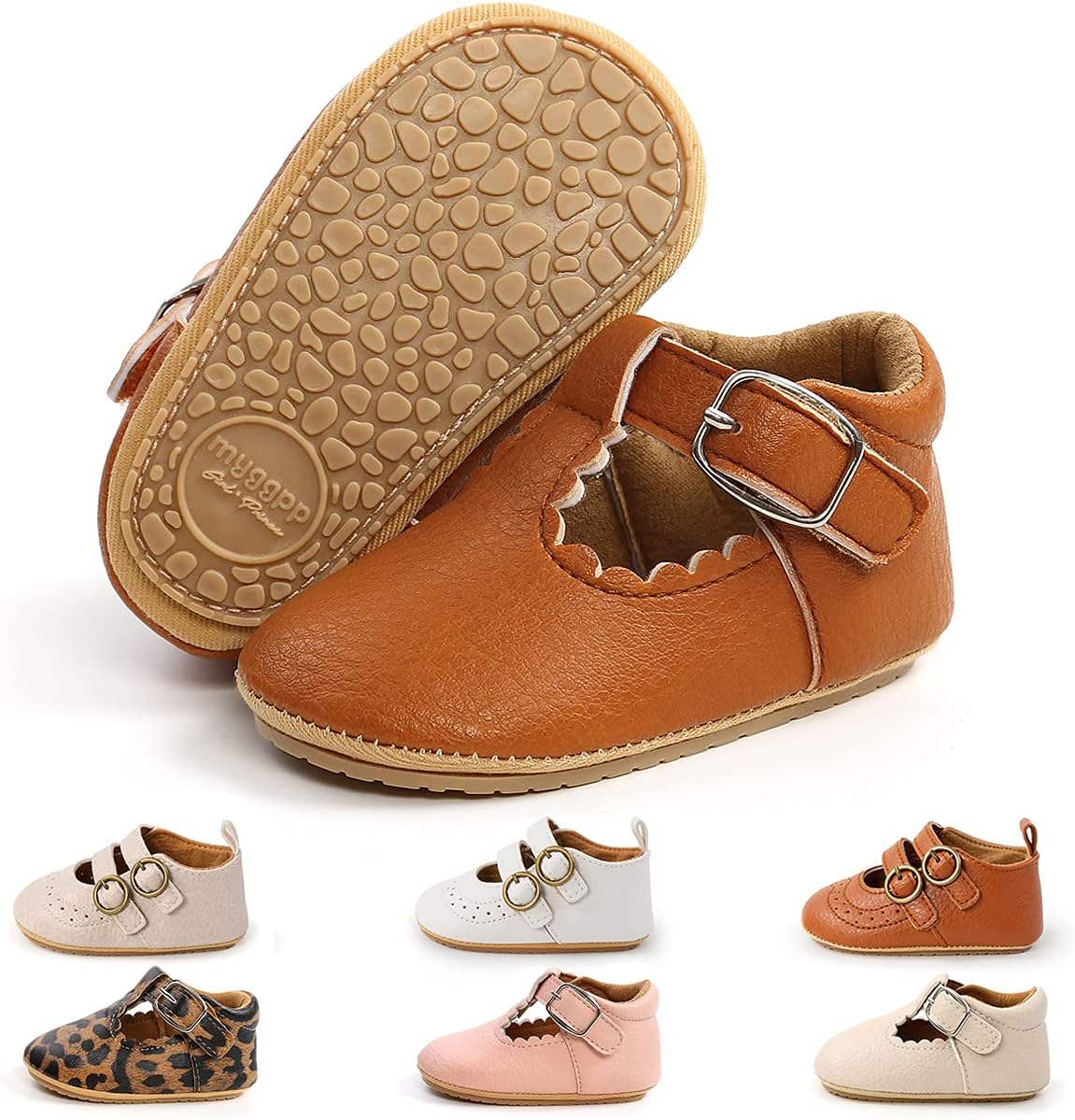 Baby Shoes Mary Jane Flats Non Slip Soft Sole Infant Toddler Sneakers First Walkers Party Christmas Dress Shoes