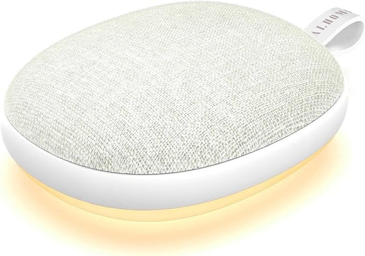 Portable White Noise Sound Machine: Baby Sleep Soother, Bluetooth Speaker, Rechargeable Battery, 4-Speed Timer, 6 Soothing Sounds Adult Therapy Aid for Trave (Beige, Portable)