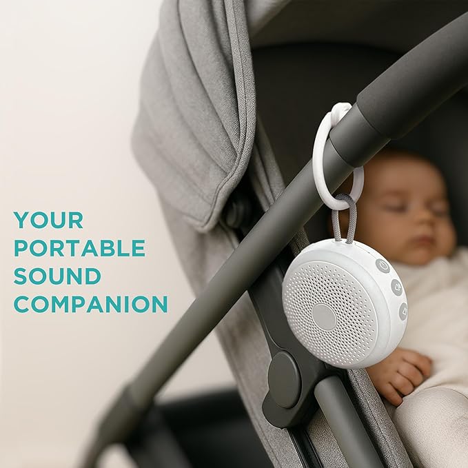 LittleHippo White Noise Machine | Portable Sound Machine for Babies, Kids, Adults | Sleep Soother | 19 Soothing Sounds | Long Battery Life | Travel, Registry, Baby Shower, Gift