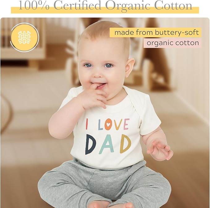 Finn + Emma Organic Cotton Graphic Baby Onesie - Gender Neutral Bodysuits for Babies 0-12 Months in Multiple Sizes and Styles