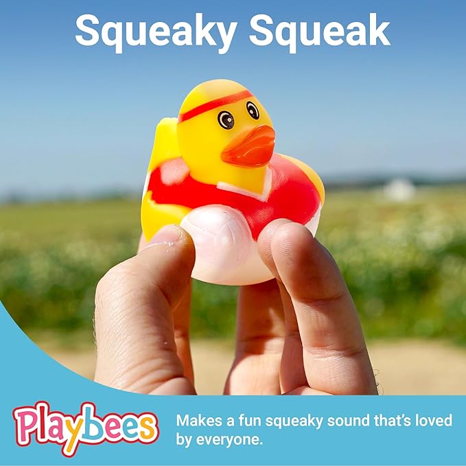 Playbees Rubber Ducks in Bulk 25 Pack Assortment Duckies Kids Baby Bath Shower Toys Jeep Ducking Floater Summer Beach Pool Activity Baby Showers Accessories Classroom Incentives - Mix Style 3