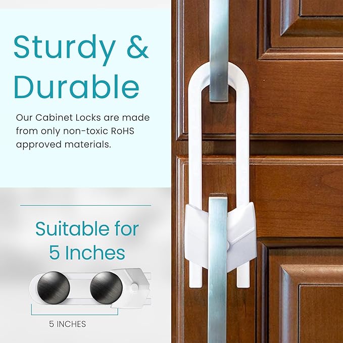 48-Pack Baby Proofing Kit, Child Safety Locks for Cabinet & Drawer, Outlet Covers, U-Shaped Locks & Door Knob Safety Covers, Complete Baby Protection for Home, Kitchen & Bathroom