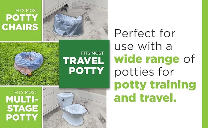 Pail Buddies 60 Refill Potty Bags: Absorbent, Disposable Liners Compatible with OXO Tot 2-in-1 Go Potty | Strong, Leak-Proof Bags Fits Most Travel Potties, Potty Chairs, Potty Seats & Portable Toilets