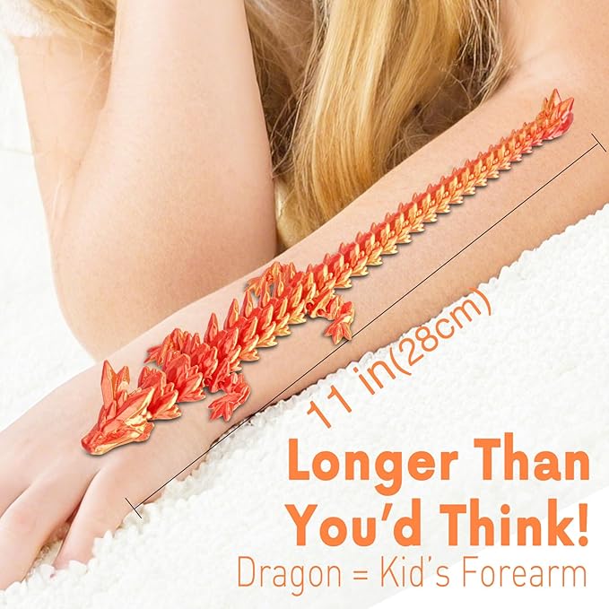 Small Dragon Eggs with Dragon Inside, 3D Printed Surprise Funny Gifts for Kids, Articulated Dragon Fidget Toys for Adults, Executive Desk Toys Office Room Décor (Orange Red)